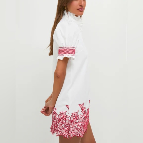 Hyacinth House White & Red Embroidered Eliza Mini Dress - Picture 3 of 14
